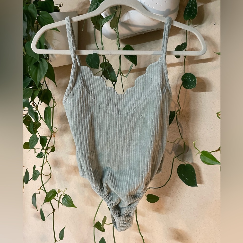 Soft Ribbed Jade Bodysuit
